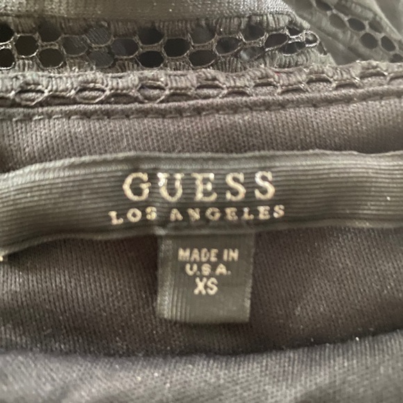 Guess Jet Black Matilda Shadow Stripe Mesh/Lace High Waisted Maxi Skirt Size XS - Picture 6 of 10